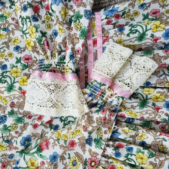 Vintage 70s Girl's Prairie Pioneer Maxi Dress - Picture 9 of 13